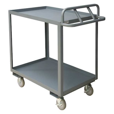 Utility Cart with Lipped Metal Shelves, Steel, 1, 200 lb Load Capacity, 2 Shelves, 54 1/2 in L MPN:RSCE-2436-2-95