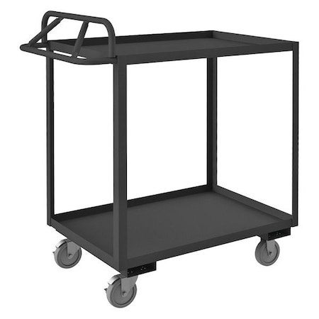 Utility Cart with Lipped Metal Shelves, Steel, 1, 200 lb Load Capacity, 2 Shelves, 39 in L, 41 in H MPN:RSCE-243648-2-95