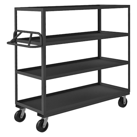 Utility Cart with Lipped Metal Shelves, Steel, 3, 600 lb Load Capacity, 4 Shelves, 66 1/2 in L MPN:RSCE-246060-4-3.6K-95