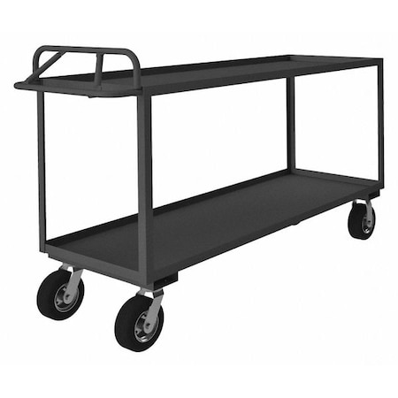 Utility Cart with Lipped Metal Shelves, Steel, 1, 200 lb Load Capacity, 2 Shelves, 78 1/2 in L MPN:RSCE-2472-2-8SPN-95