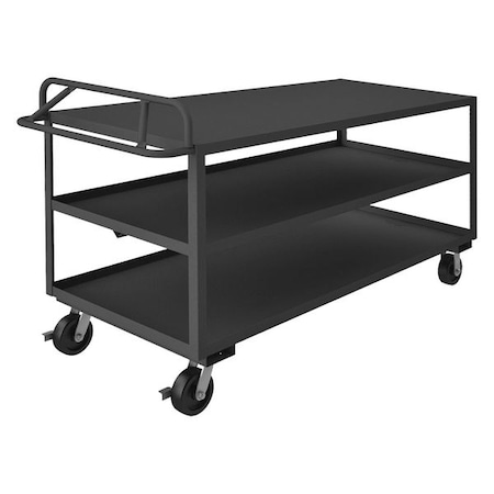 Utility Cart with Lipped & Flush Metal Shelves, Steel, 3, 600 lb Load Capacity, 3 Shelves, 38 in H MPN:RSCE-3072-3-3.6K-TLD-95