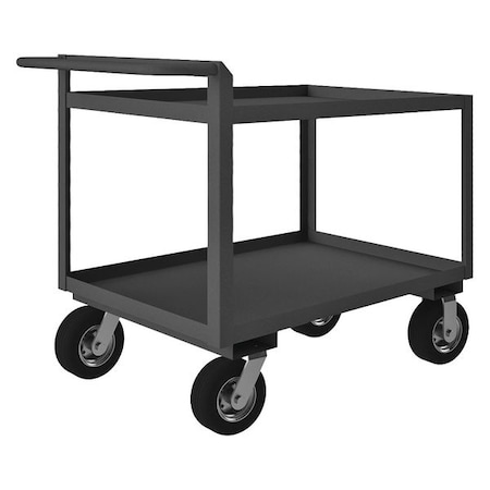 Utility Cart with Lipped Metal Shelves, Steel, 1, 500 lb Load Capacity, 2 Shelves, 51 in L, 40 in H MPN:RSCR-244838-95