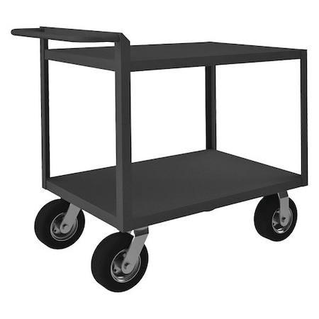 Utility Cart with Lipped Metal Shelves, Steel, 1, 500 lb Load Capacity, 2 Shelves, 54 1/2 in L MPN:RSCR-304838-ALD-95