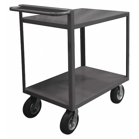 Utility Cart with Flush Metal Shelves, Steel, 1, 500 lb Load Capacity, 2 Shelves, 66 1/2 in L MPN:RSCR-3060-ALD-95