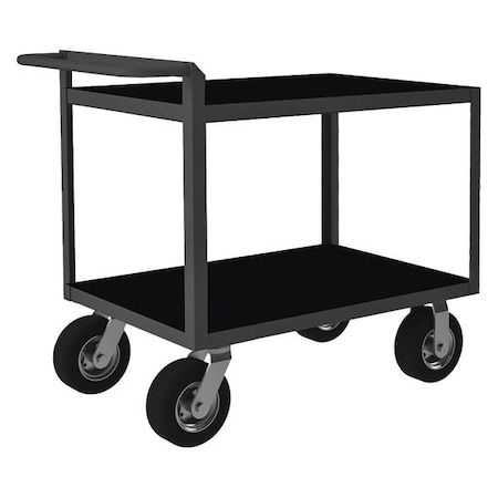 Utility Cart with Lipped Metal Shelves, Steel, 1, 500 lb Load Capacity, 2 Shelves, 51 in L, 40 in H MPN:RSCR243638ALDRM8PN95