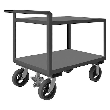 Utility Cart with Flush Metal Shelves, Steel, 2, 400 lb Load Capacity, 2 Shelves, 52 in L, 38 in H MPN:RSCR244836ALDFL8MR95