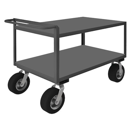 Utility Cart with Flush Metal Shelves, Steel, 1, 500 lb Load Capacity, 2 Shelves, 52 in L, 38 in H MPN:RSCR244838ALD10SPN95