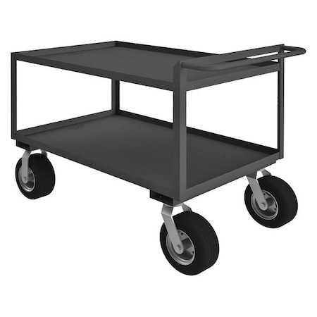 Utility Cart with Lipped Metal Shelves, Steel, 1, 500 lb Load Capacity, 2 Shelves, 66 1/2 in L MPN:RSCR306038ALU10SPN95