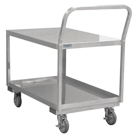 Utility Cart, Stainless Steel, 1, 200 lb Load Capacity, 2 Shelves, 40 3/4 in L, 24 1/4 in W MPN:SLDO16243625PU