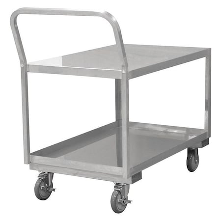 Utility Cart, Stainless Steel, 1, 200 lb Load Capacity, 2 Shelves, 52 3/4 in L, 30 1/4 in W MPN:SLDO16304825PU
