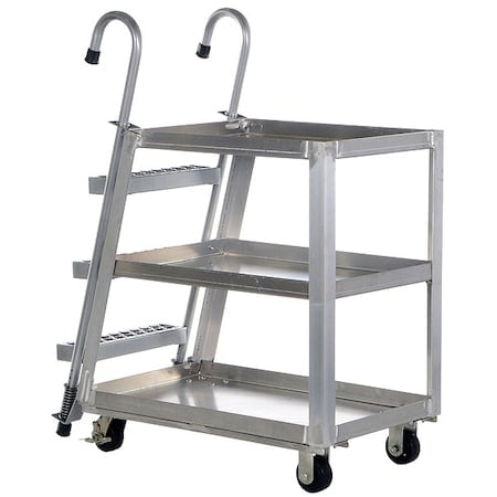 Aluminum Stock Picking Ladder Cart 1000 lb. Capacity, 40