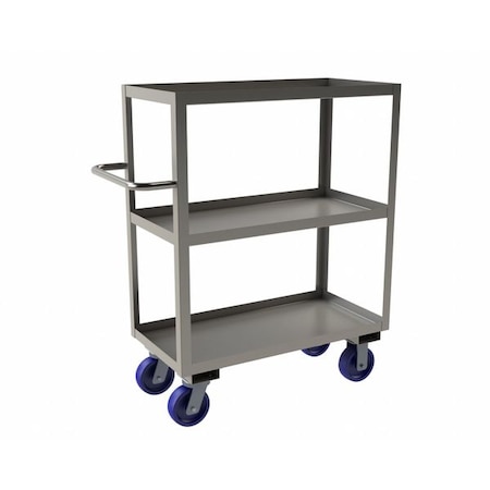 Corrosion-Resistant Utility Cart with Lipped Metal Shelves, Stainless Steel, 1, 200 lb Load Capacity MPN:SRSC1618363ALU6PU