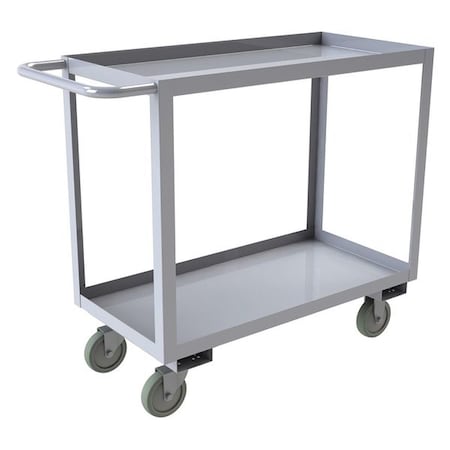 Corrosion-Resistant Utility Cart with Lipped Metal Shelves, Stainless Steel, 1, 200 lb Load Capacity MPN:SRSC1624362ALU5PUS