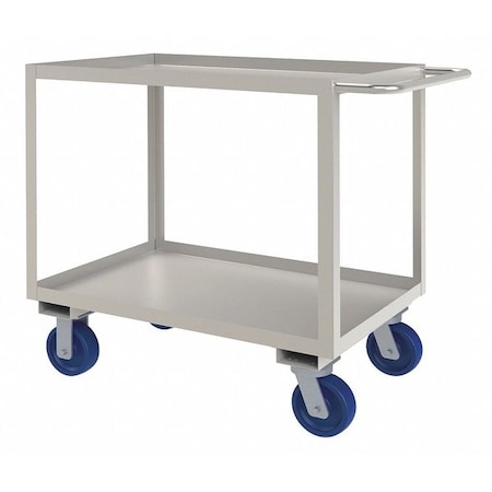 Corrosion-Resistant Utility Cart with Lipped Metal Shelves, Stainless Steel, 1, 200 lb Load Capacity MPN:SRSC1624362ALU6PU