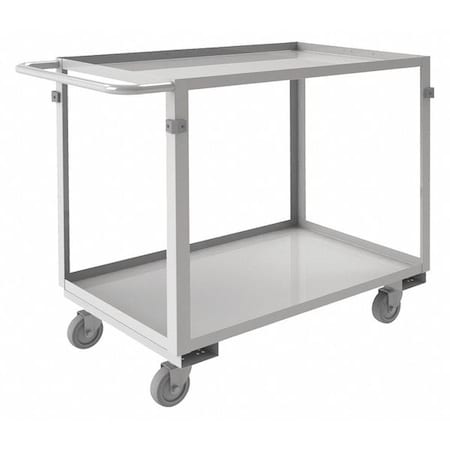 Corrosion-Resistant Utility Cart with Lipped Metal Shelves, Stainless Steel, 600 lb Load Capacity MPN:SRSC2022362ALU4PU