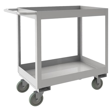 Corrosion-Resistant Utility Cart with Deep Lipped Metal Shelves, Stainless Steel, 2 Shelves MPN:SRSC31618302ALU5PUS