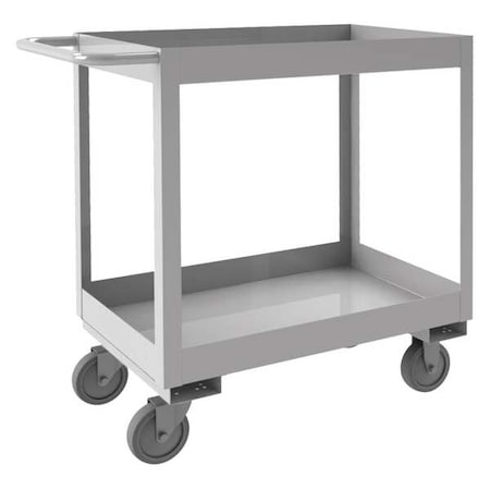 Corrosion-Resistant Utility Cart with Deep Lipped Metal Shelves, Stainless Steel, 2 Shelves MPN:SRSC32016302ALU4PU