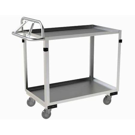 Corrosion-Resistant Utility Cart with Lipped Metal Shelves, Stainless Steel, 600 lb Load Capacity MPN:SRSCE2022362ALU4PU
