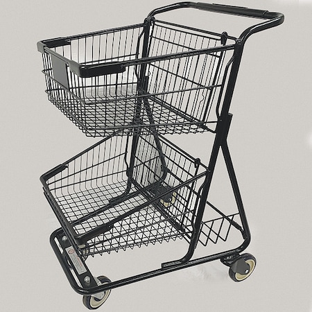 Shopping Cart, Steel, 28-in L, 24-in W MPN:WMP-TT073-BK