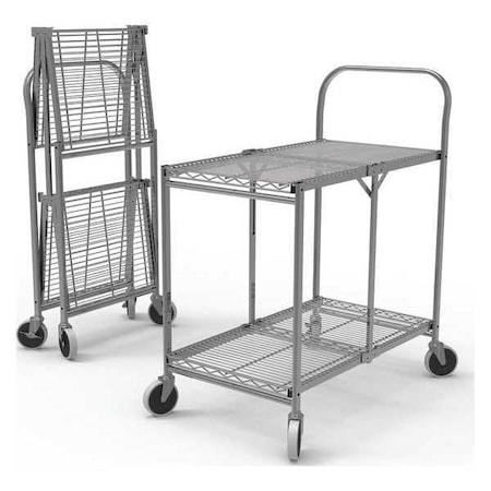 Wire Cart, Silver, 39-1/2