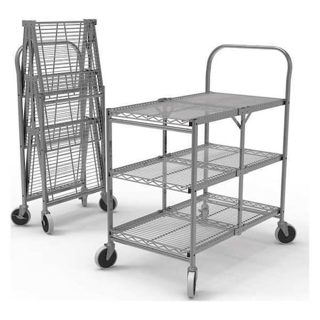 Wire Cart, Silver, 39-1/2