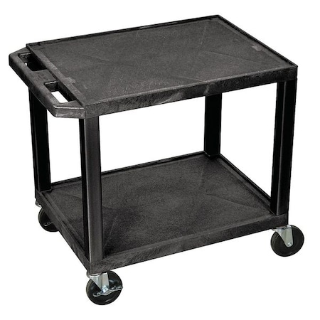 Utility Cart with Lipped Plastic Shelves, Thermoplastic Resin, 200 lb Load Capacity, 2 Shelves MPN:WT26