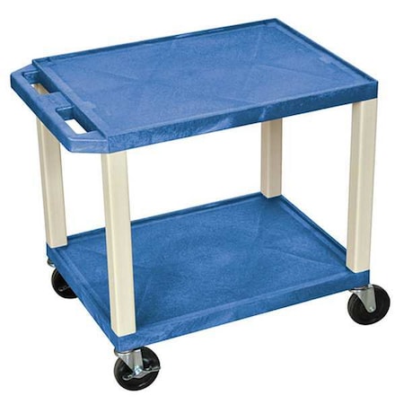 Utility Cart with Lipped Plastic Shelves, Thermoplastic Resin, 200 lb Load Capacity, 2 Shelves MPN:WT26BU