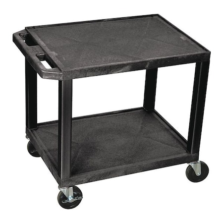 Utility Cart with Lipped Plastic Shelves, Thermoplastic Resin, 200 lb Load Capacity, 2 Shelves MPN:WT26E