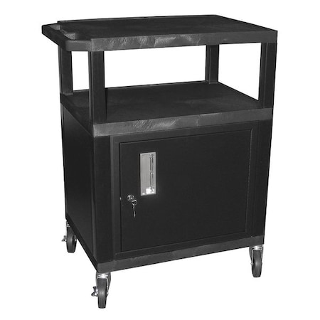 Audio-Visual Cart, 200 lb., Black, 18 In. L MPN:WT34C2E