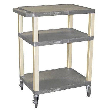 Utility Cart with Lipped Plastic Shelves, Thermoplastic Resin, 300 lb Load Capacity, 3 Shelves MPN:WT34GY