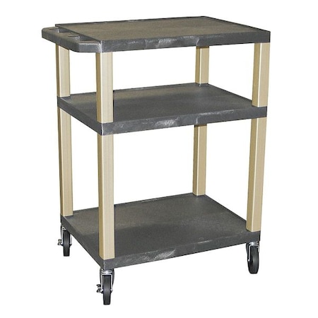 Utility Cart with Lipped Plastic Shelves, Thermoplastic Resin, 300 lb Load Capacity, 3 Shelves MPN:WT34GYE