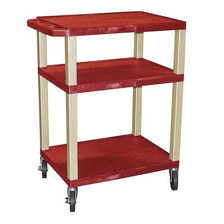 Utility Cart with Lipped Plastic Shelves, Thermoplastic Resin, 300 lb Load Capacity, 3 Shelves MPN:WT34RE