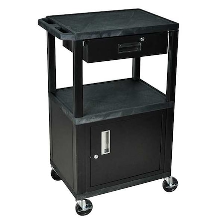 Audio-Visual Cart, 200 lb., Black, 24 In. L MPN:WT42C2-B/WTD