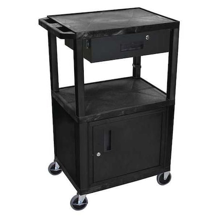 Audio-Visual Cart, 200 lb., Black, 24 In. L MPN:WT42C2E-B/WTD