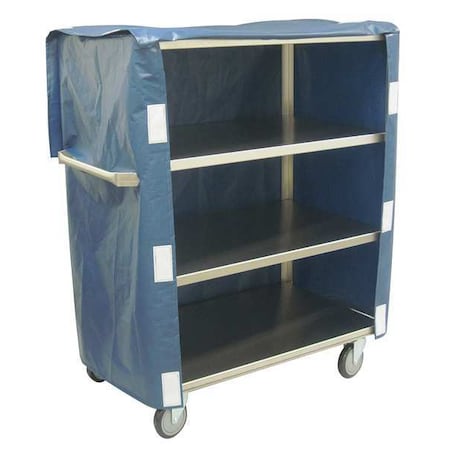 Linen Cart, Stainless Steel (Frame)/Nylon (Container), 600 lb Load Capacity, 4 Shelves, 52 in L MPN:ZL248U403