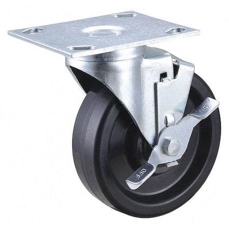 Swivel NSF-Listed Plate Caster w/Brake, Phenolic, 5 in, 450 lb MPN:02TM05101S002