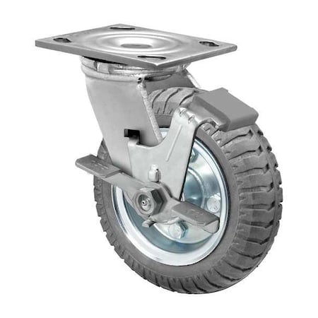 Swivel Plate Caster w/Brk, 250 lb., Gray MPN:16SV06228SFBAG