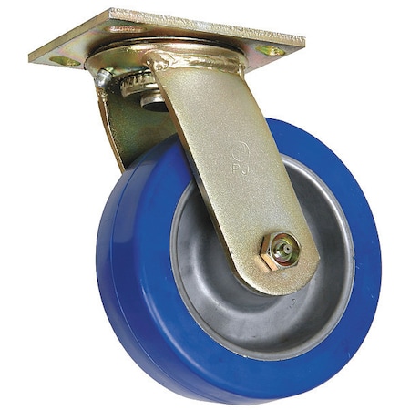 Swivel Plate Caster, Poly, 4 in, 750 lb, Blu MPN:1NUY1