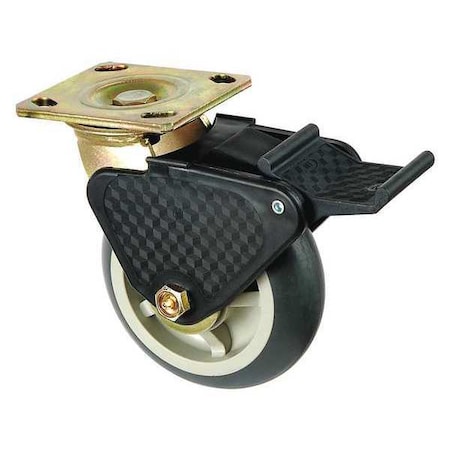 Swivel Plate Caster, Therm Rubber, 6 in, 450 lb. MPN:1NVD7