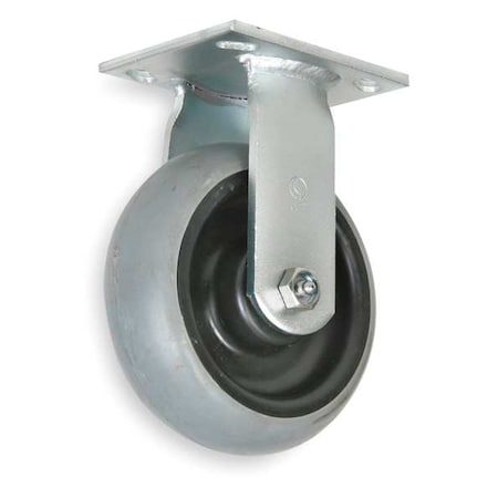 Rigid Plate Caster, Rbber, 8 in, 675 lb, Gry MPN:1NWH2