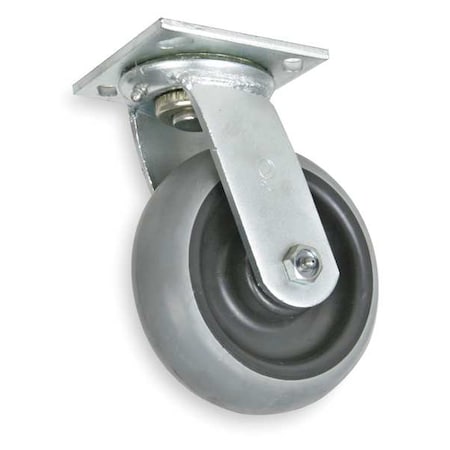 Swivl Plat Caster, Rubber, 8 in., 675 lb, B MPN:1NWH3