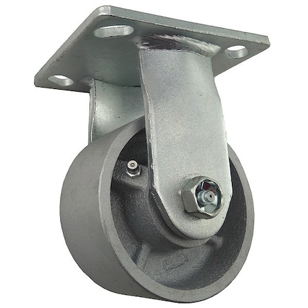 Rigid Plate Caster, Cast Iron, 4 in, 700 lb MPN:1NWH8