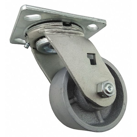 Swivl Plate Caster, Cast Iron, 4 in, 700 lb MPN:1NWH9