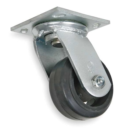 Swivel Plate Caster, Rubber, 5 in., 400 lb. MPN:1NWJ4