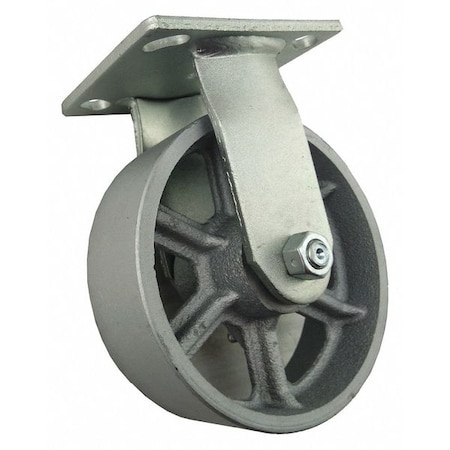 Rigid Plate Caster, Csst Irn, 6 in, 1200 lb MPN:1NWL5