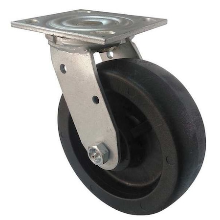 Swivel Plate Caster, Glass Nylon, 6 in, 1200 lb MPN:1NWN7