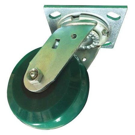Plate Caster, Swivel, Polyurethane, 5 5/8