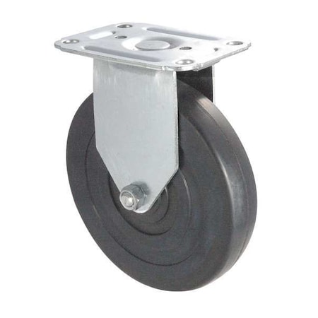 Rigid Plate Caster, Rubber, 4 in., 115 lb, D MPN:1UHK2