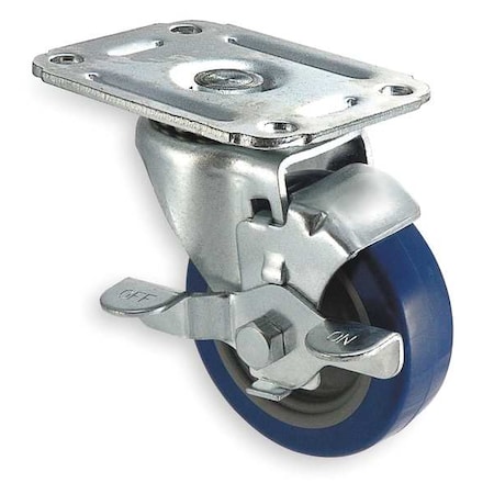 Plate Caster, Swivel, Polyurethane, 5 3/4