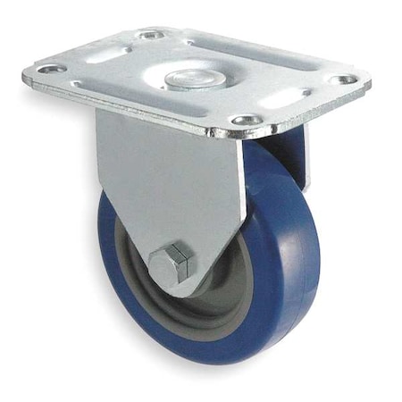 Plate Caster, Rigid, Polyurethane, 5 3/4